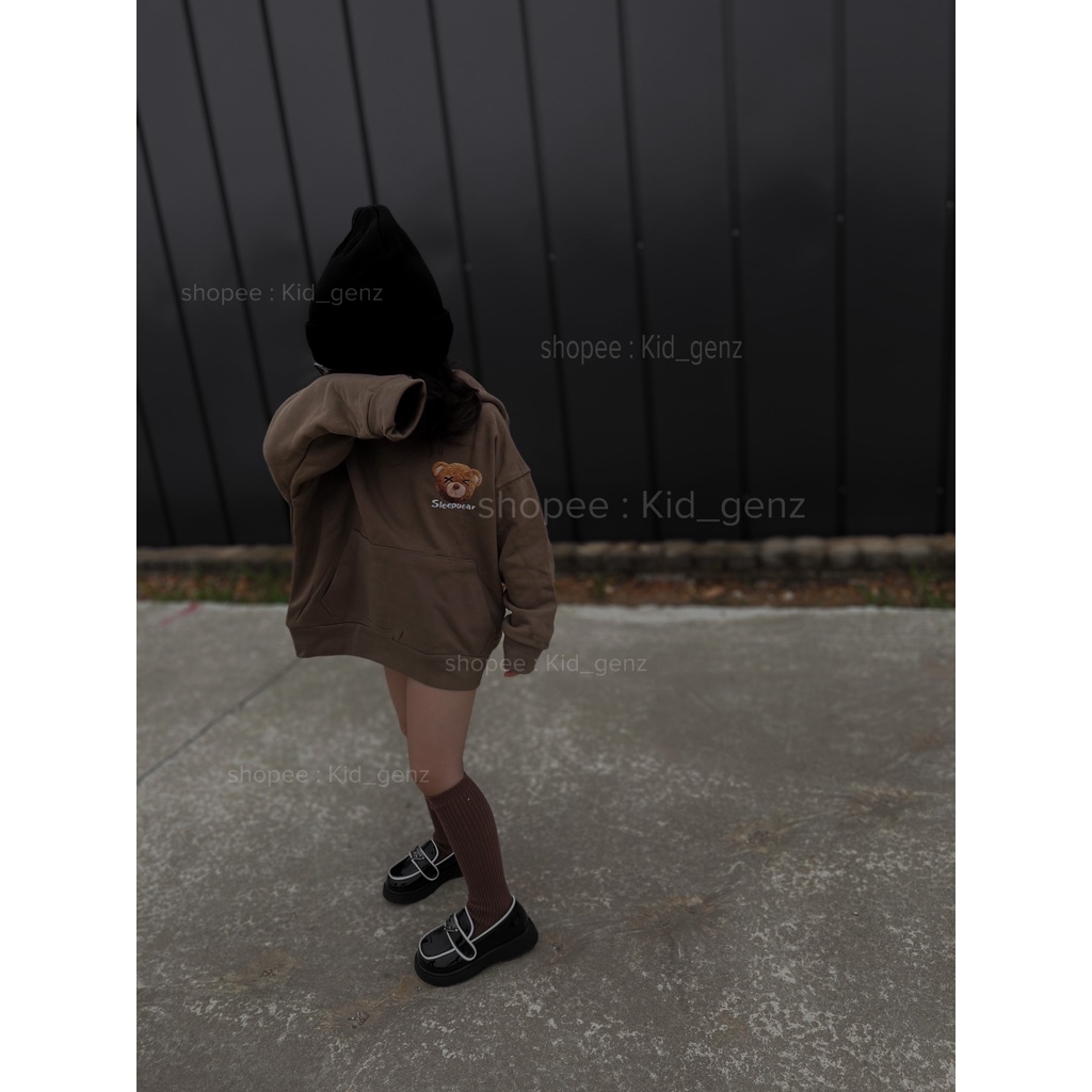 Áo hoodie Gấu ngủ cho bé , áo nỉ có mũ trẻ em unisex , Kid_genZ