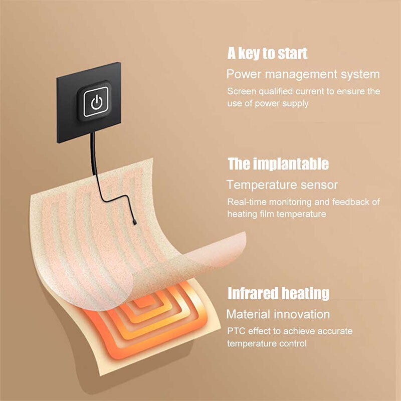 Khăn Choàng Cổ Tích Hợp Máy Sưởi 3 Mức Độ Tùy Chỉnh Kèm Sạc USB Tiện Dụng Mang Theo Du Lịch Cắm Trại