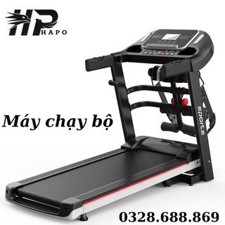 Máy chạy bộ tại nhà hp03 chính hãng kèm gập bụng và đai massage, máy chạy bộ gấp gọn khung thép chịu tải 120kg