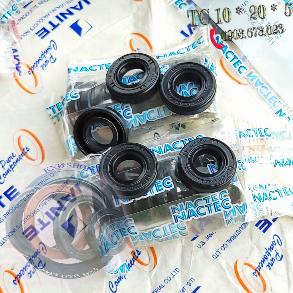 Phốt cao su trục cơ máy cắt cỏ Nactec TC 10*20*5 | Nactec/NOK TC 14*24*6, Phớt chặn nhớt máy rửa xe cao áp mimi