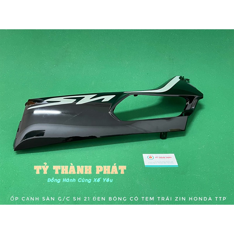 Ốp cạnh sàn gác chân SH 2021 Đen Bóng có tem Trái