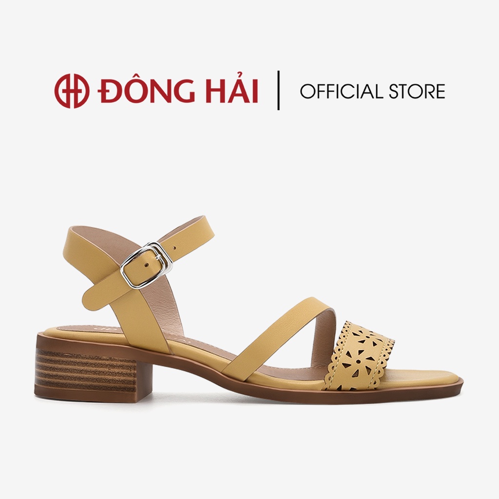 Giày sandal cao gót nữ Đông Hải gót vuông cao 3cm đế giả gỗ - S32B3