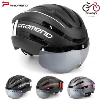 Mũ bảo hiểm xe đạp promend kèm đèn hậu + kính