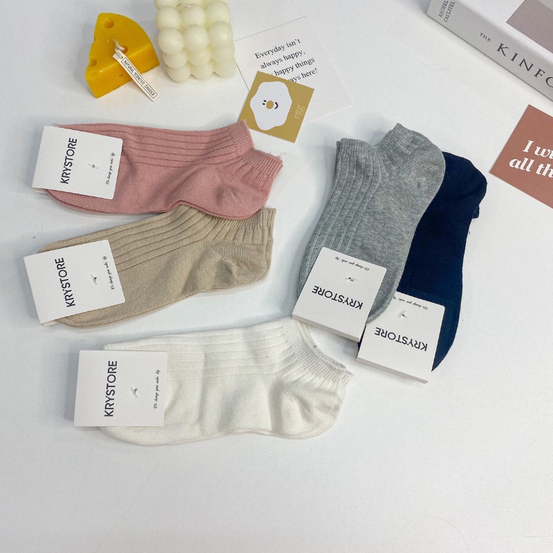 Tất vớ ngắn cổ cao qua mắt cá chất len gân đẹp krystore NC31