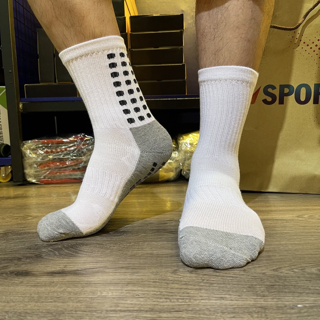 「1 Cặp」Tất Đá Bóng Giá Rẻ, Tất Chống Trơn Đá Banh - Trắng | 「1 Pair」Cheap Soccer Socks