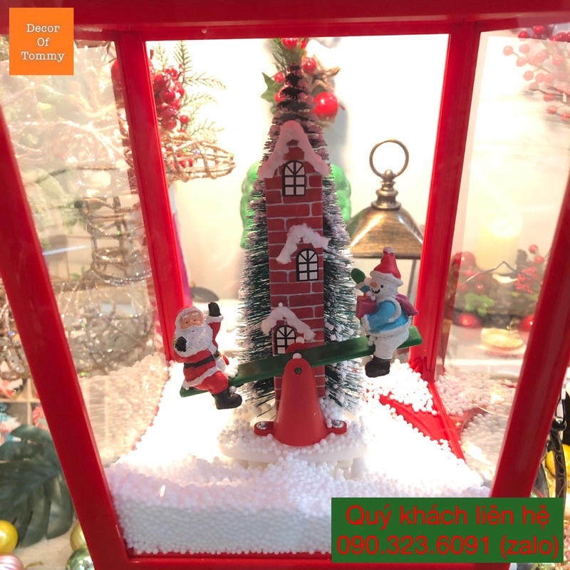 Đèn nhạc Noel dạng cột trang trí sinh động với những bông tuyết rơi đẹp mắt cao 1.5m