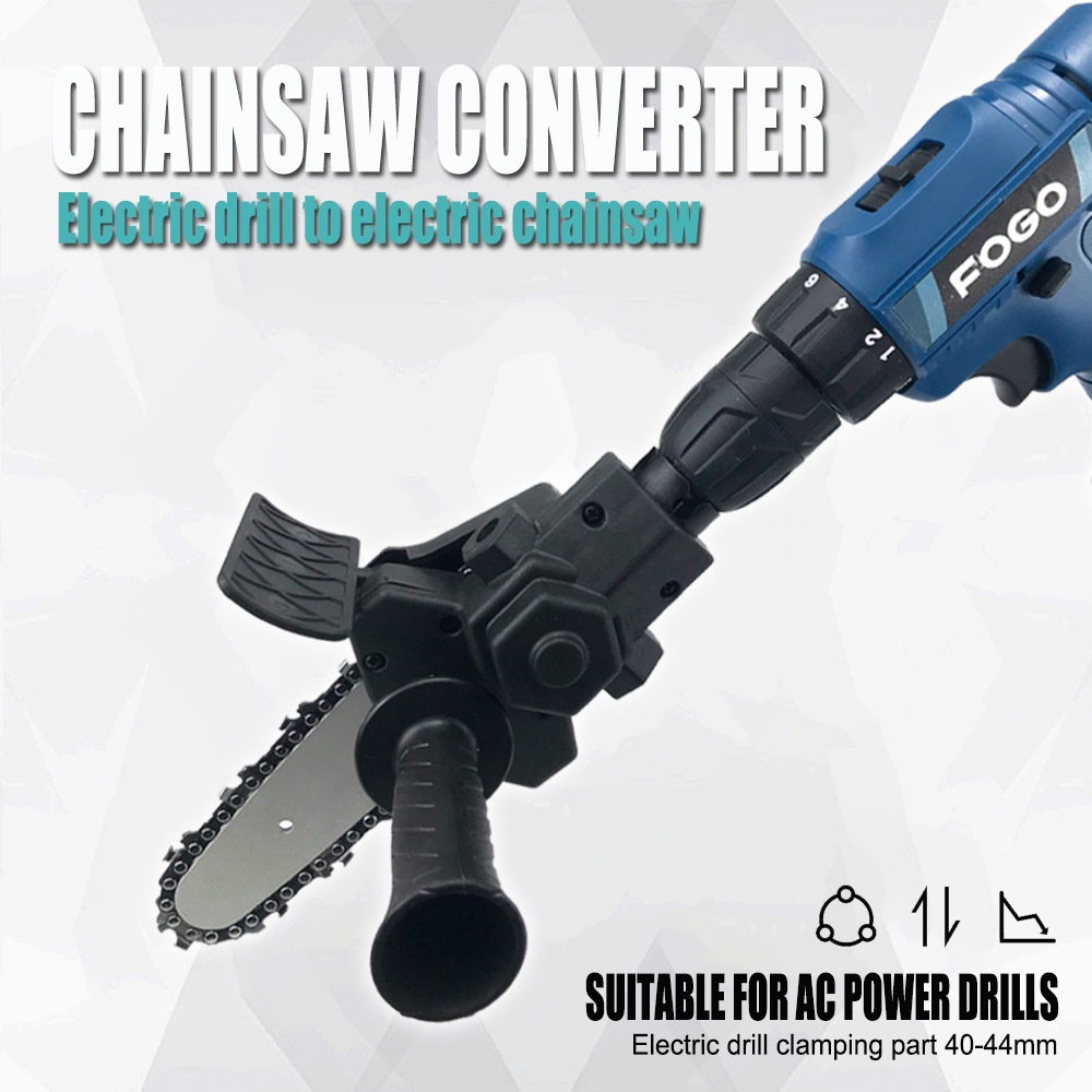 Máy cưa xích - bộ chuyển đổi máy khoan thành máy cưa xích