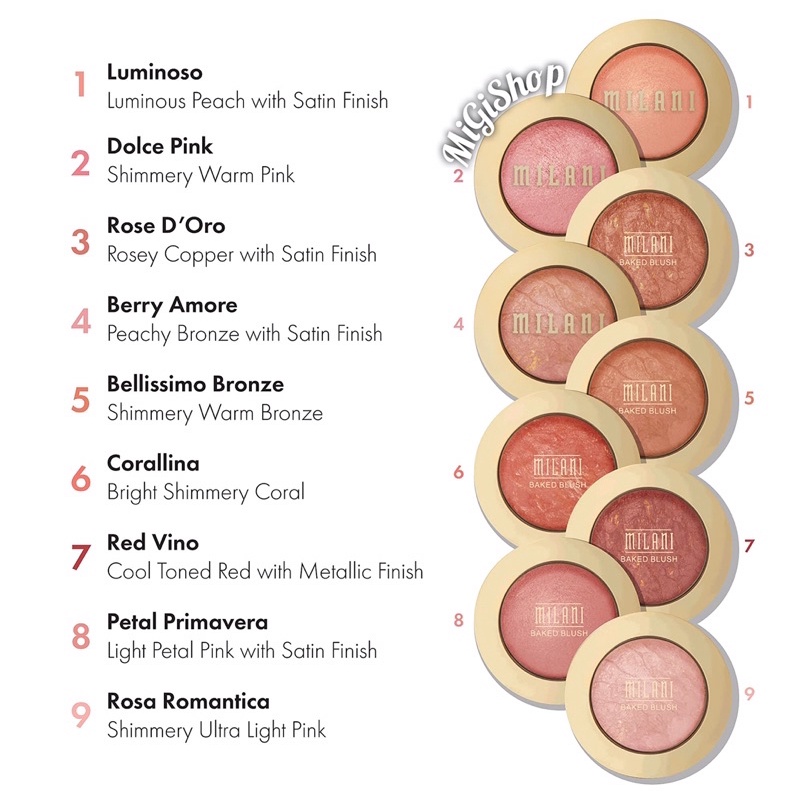 Phấn Má Hồng Milani Baked Powder Blush 3,5g