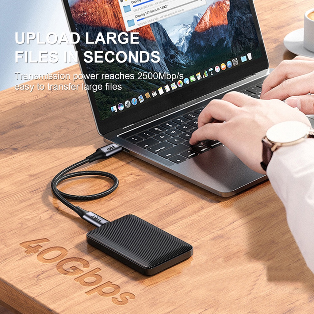 Dây Cáp Sạc Nhanh Thunderbolt 3 USB 4 PD3.1 100W Type C 40Gbps truyền hình ảnh 8K