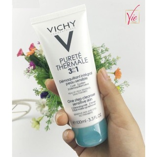 Sữa rửa mặt Vichy Purete Thermal 3 in 1 One Step Cleanser Sensitive Skin And Eyes-Sữa rửa mặt tẩy trang 3 in 1 Vichy