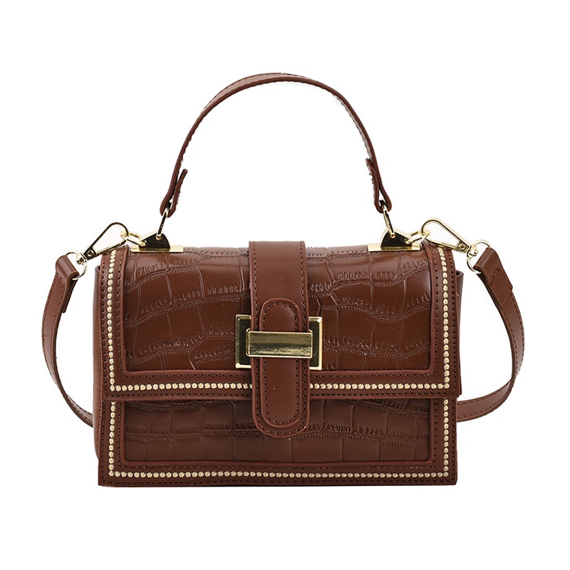 Túi Đeo Chéo Hình Vuông Nhỏ Họa Tiết Vân Đá Thời Trang Cho Nữ