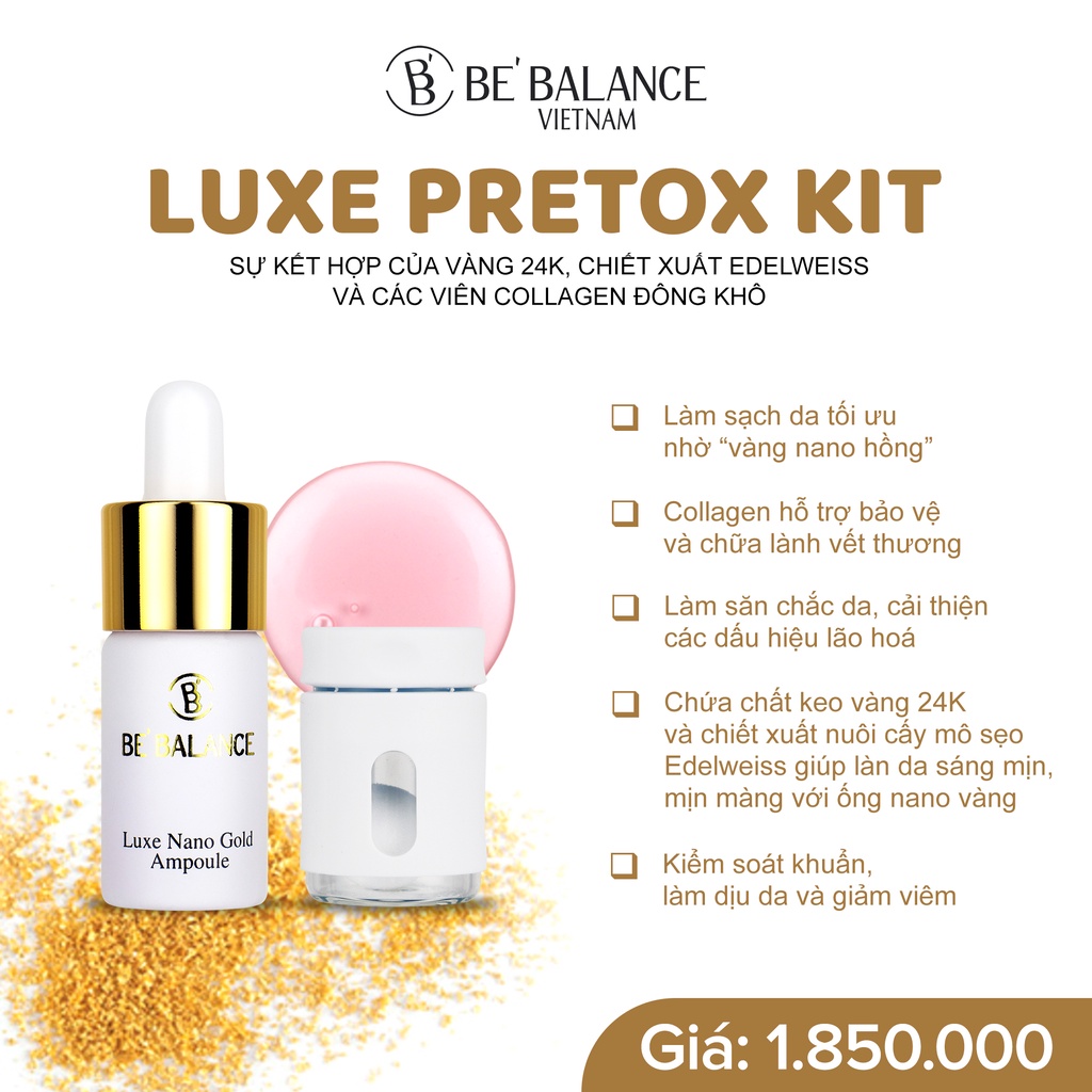 Serum Tinh Chất Ngăn Ngừa Lão Hóa, Dưỡng Da Be'Balance Luxe Pretox Kit - 30ml (3 lọ)