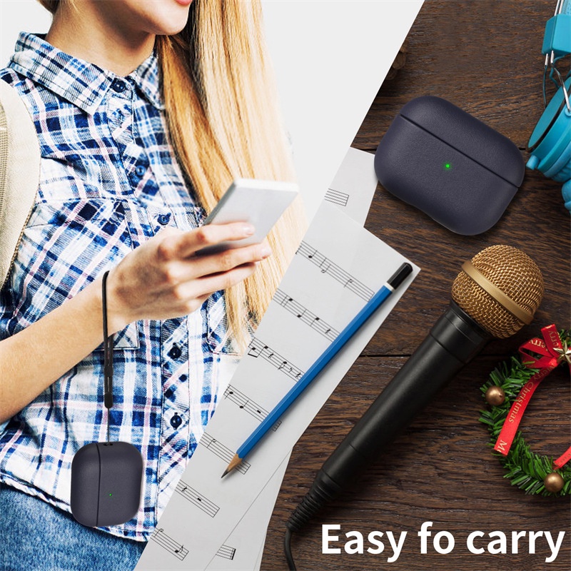 Vỏ Bảo Vệ Hộp Sạc Tai Nghe Airpods Pro 2 Airpods 1 / 2 Airpods 3 Bằng Da Chống Thấm Nước Có Khóa Cài Họa Tiết Thương Hiệu Sang Trọng