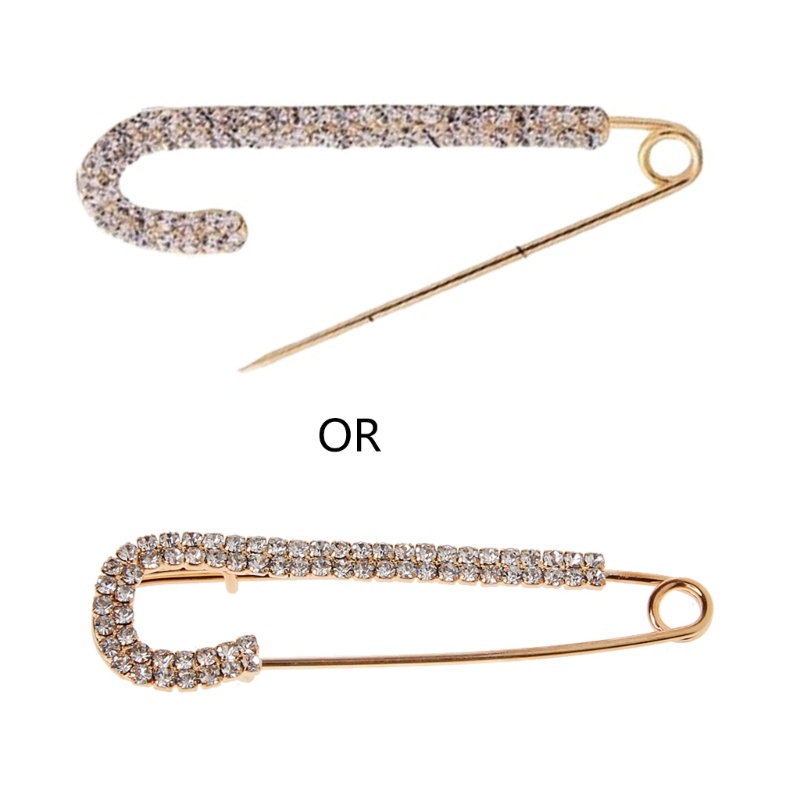 Ghim Cài Áo Ba Lô / Khăn Choàng / Túi Xách Hình Pha Lê Màu Vàng / Bạc An Toàn