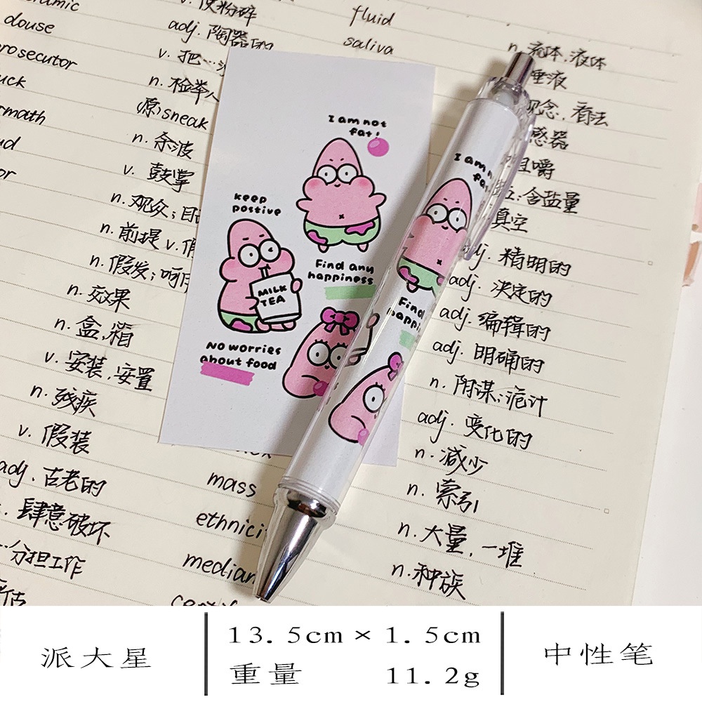 Bút Gel Đen Ngòi 0.5MM Nhanh Khô In Họa Tiết Hoạt Hình SpongeBob Dễ Thương Cho Học Sinh văn phòng phẩm