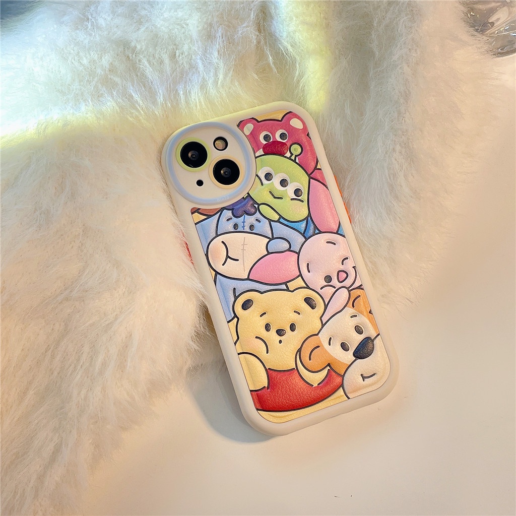 Ốp Điện Thoại Da Viền tpu Dẻo In Họa Tiết Hoạt Hình Góc Tròn Cho iphone 15 pro max 14 pro max 13 pro max 12 pro max