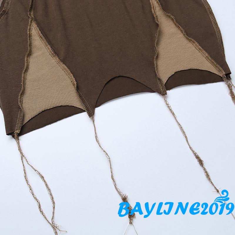 Áo Croptop Dệt Kim Không Tay Cổ Tròn Thời Trang Mùa Hè Dành Cho Nữ