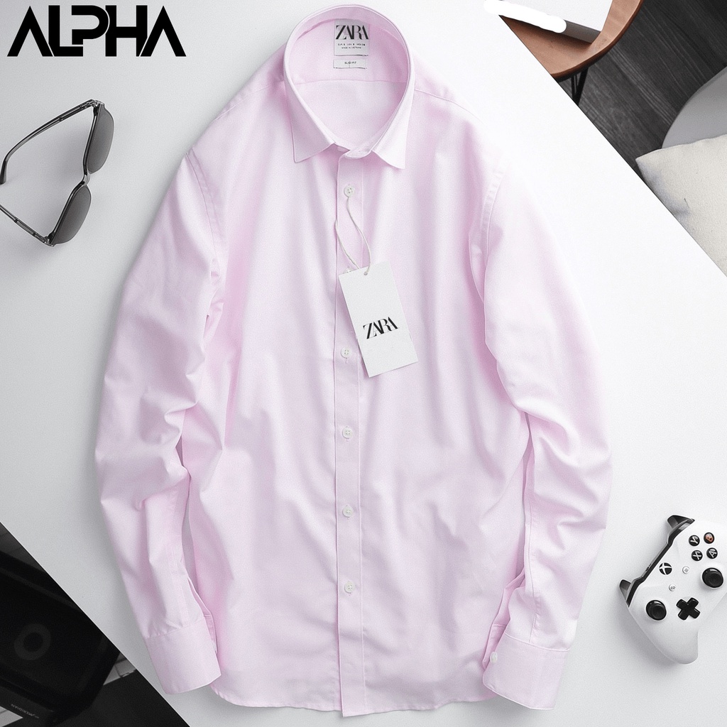 Áo sơ mi nam trơn dài tay regular ZA.RA GEN ALPHA vải chéo mềm mịn hạn chế nhăn, form thanh lịch, hiện đại