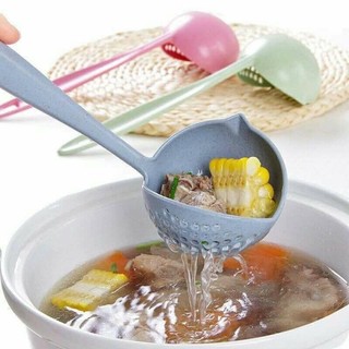 Muôi muỗng thìa múc canh lúa mạch có lỗ 2 trong 1