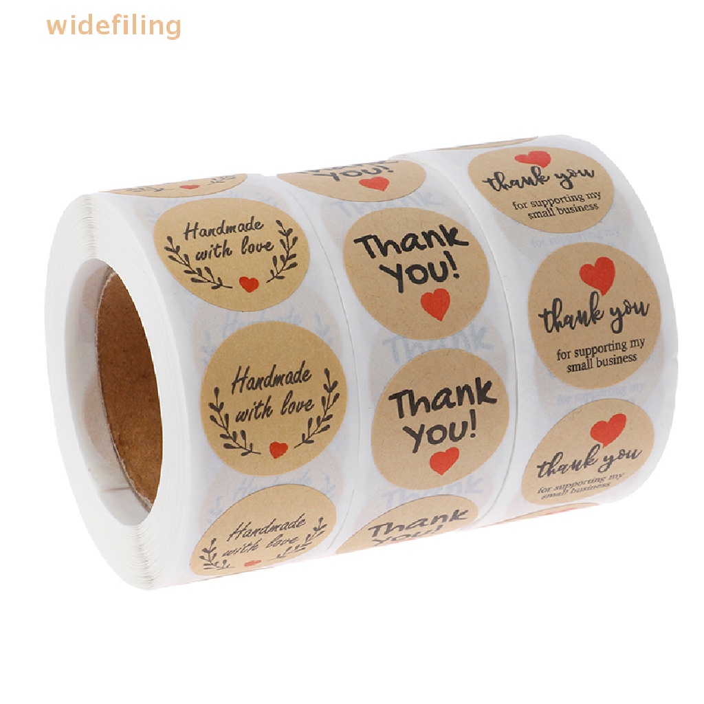 Bộ 500 Miếng Dán Tròn In Chữ Thank You Độc Đáo Dùng Trang Trí