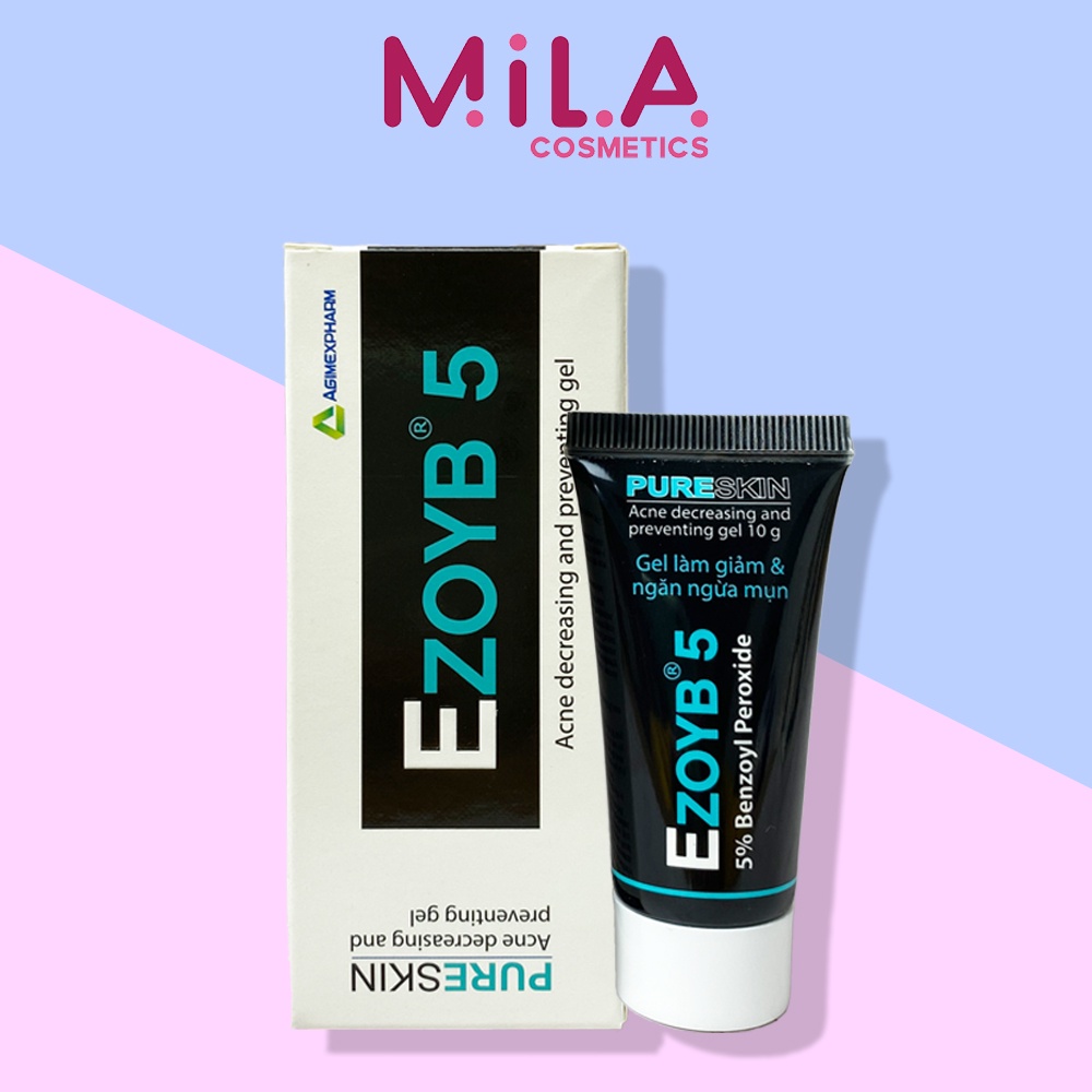 Ezoyb 5/10 - Gel Làm Giảm Và Ngăn Ngừa Mụn Benzoyl Peroxide 5%, 10% - 10g