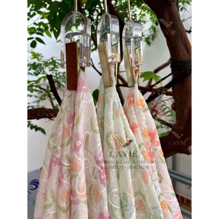 Xốp thêu hoa cao cấp nhà lavie mềm mại thấm hút mồ hôi tốt, vải may quần áo, váy, đầm,...
