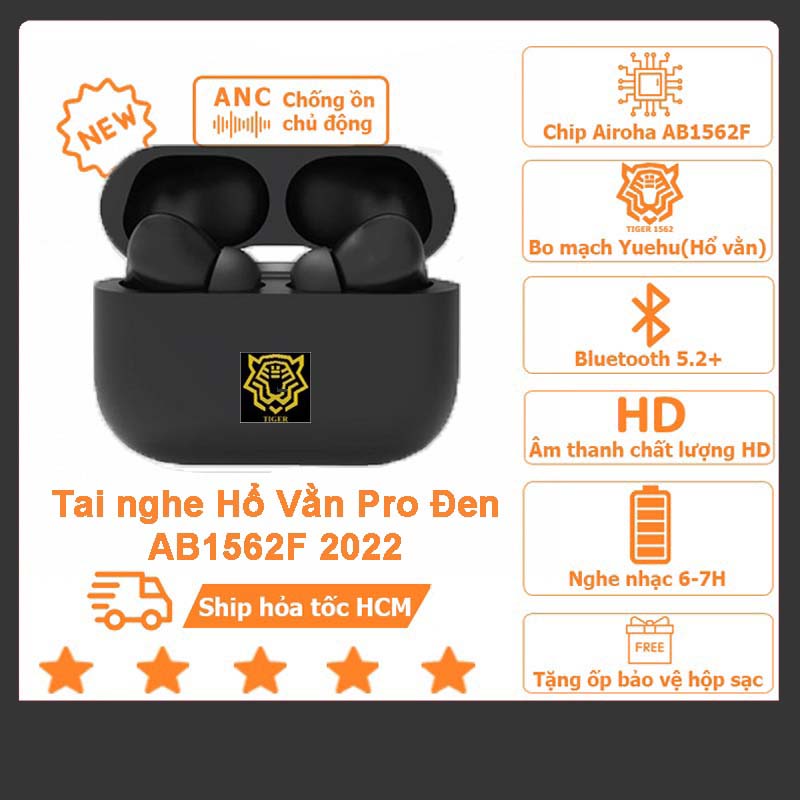 Tai nghe bluetooth AP PRO Hổ Vằn Đen tích hợp CHIP 1562 xịn, âm to, bass hay, pin trâu, bản nâng cấp mới nhất 2022