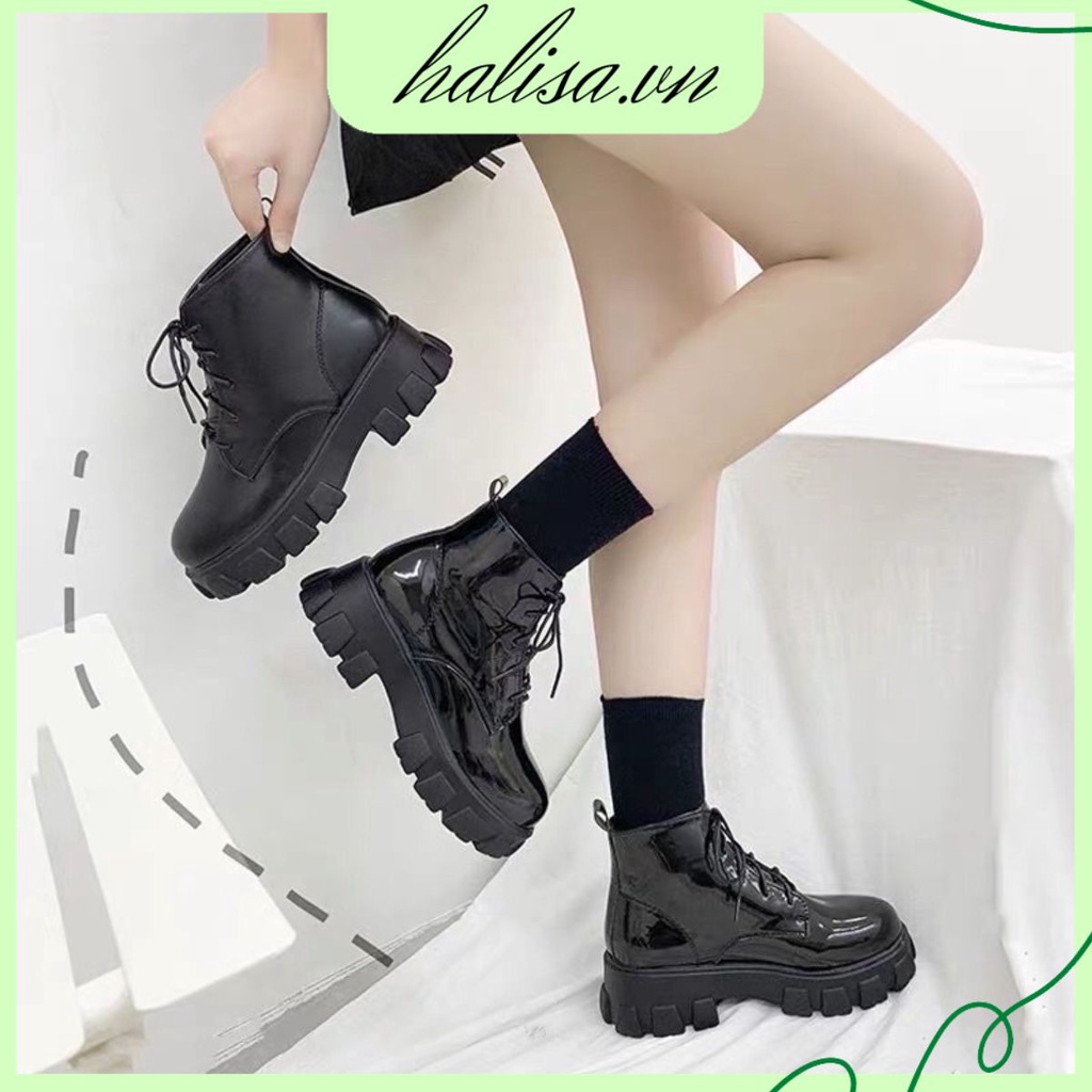 Giày boots nữ da nhám đế cao 5cm phong cách Hàn Quốc GD004