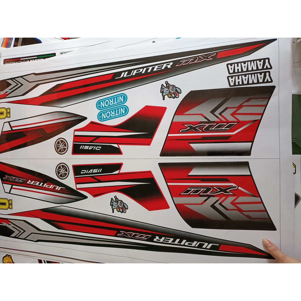 tem rời jupiter mx [ máy] đỏ bạc dán xe đen
