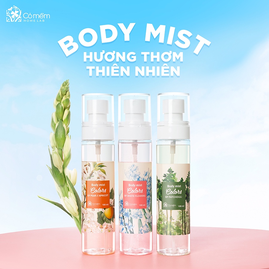 Body Mist Xịt Thơm Toàn Thân Quần Áo Nam Nữ Hương Nước Hoa Ngọt Ngào Thanh Mát Dịu Nhẹ Cỏ Mềm 100ml