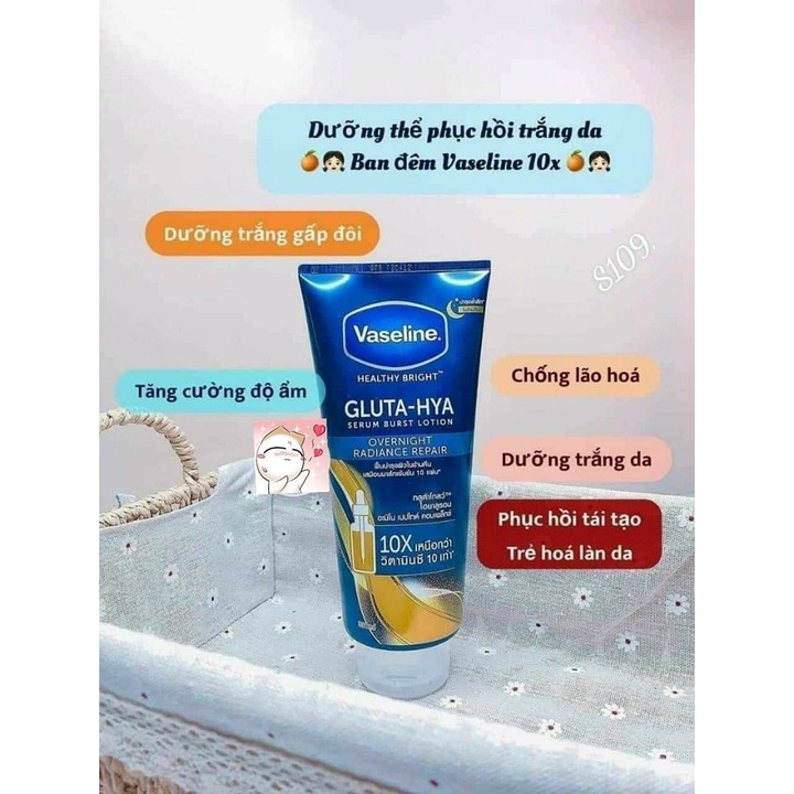Dưỡng thể Vaseline Healthy Bright Gluta HYA Serum Burst Lotion 10X Thái Lan