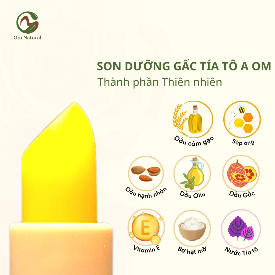 Son dưỡng môi Gấc Tía tô Om
