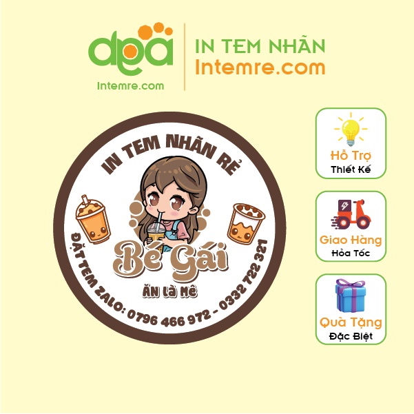Combo In 1000 Tem Nhãn Giấy Decal Dán Intemre.com Thiết Kế Theo Yêu Cầu Kt: 3cm