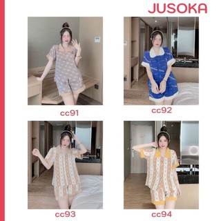 Đồ bộ nữ pijama lụa đùi mango mặc nhà cute VIZUKA