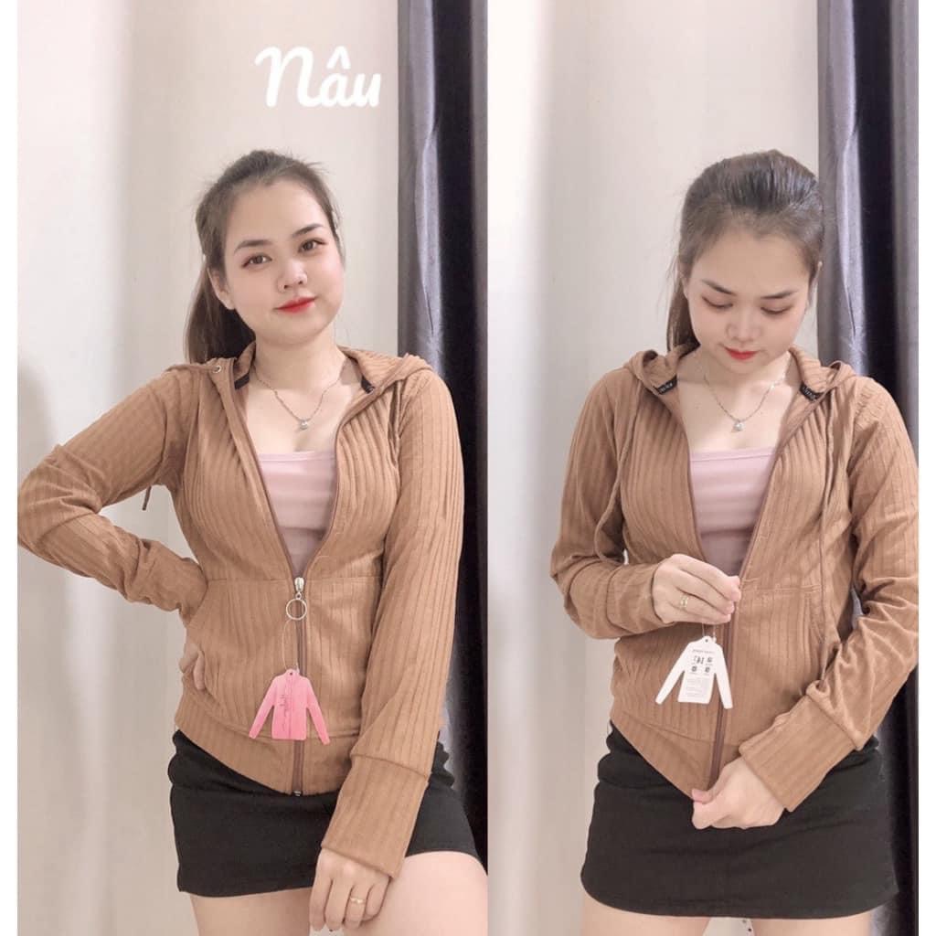 Áo khoác phối nón chất thun gân đũa thời trang_AKNB_006