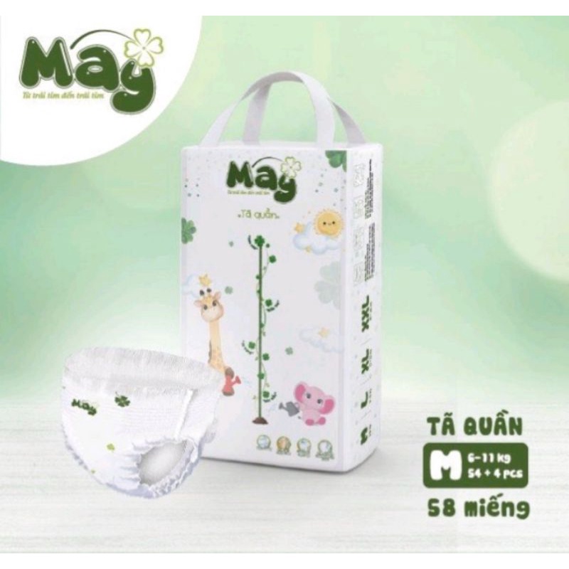 Tã/Bỉm Quần May M58/L54/XL50/XXL46,Tã Bỉm Nhẹ ,Mỏng Siêu Thấm Hút