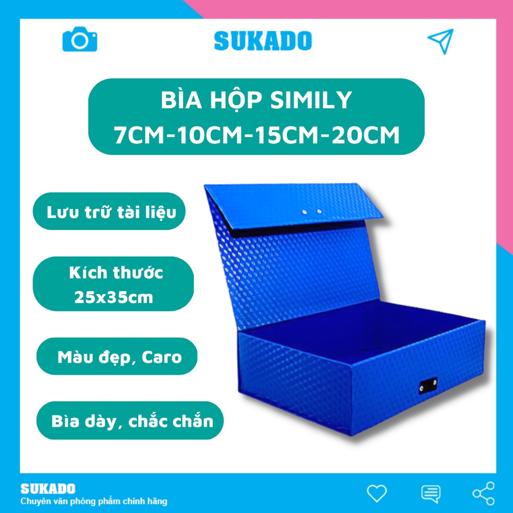 Bìa hộp Simily đựng hồ sơ tài liệu 7cm-10cm-15cm-20cm SUKADO