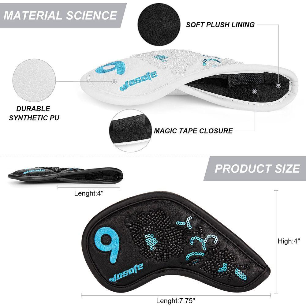 Bộ 10 Vỏ Bọc Bảo Vệ Đầu Gậy Đánh Golf Cổ Dài Chuyên Dụng