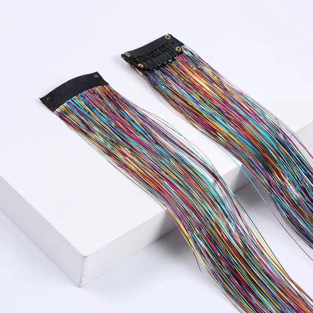 Kim Tuyến Lấp Lánh Dùng Trang Trí Tóc|Bím Tóc Giả Bằng Sợi Tổng Hợp Nhiều Màu Thời Trang DIY