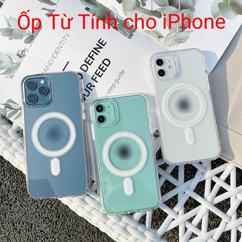 Ốp Lưng Hỗ Trợ Sạc Không Dây Trong Suốt Không Ố Vàng iPhone 15 Pro Max, 14, 13, 12, 11, Xs Max, X, 8 / 7 Plus