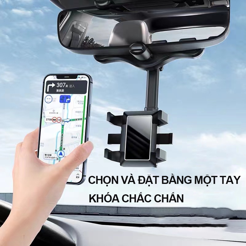 Giá đỡ điện thoại kẹp gương chiếu hậu xoay 360 đặt trên xe hơi TGPKOT | BigBuy360 - bigbuy360.vn