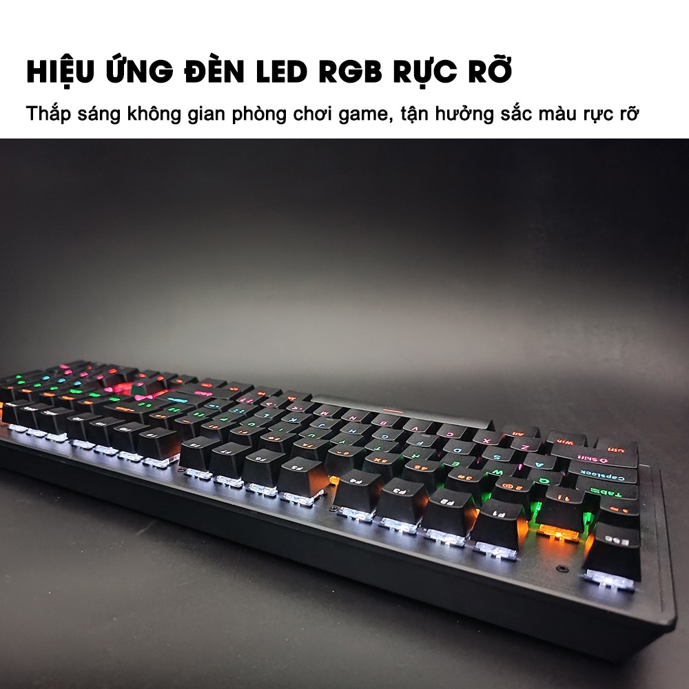 Bàn phím cơ gaming YINDIAO TERMINATO G1 full size blue switch LED RGB gaming 9 cấp độ cho máy tính laptop pc giá rẻ