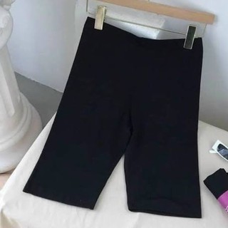 Quần legging ngố lửng, lưng thun, Đen