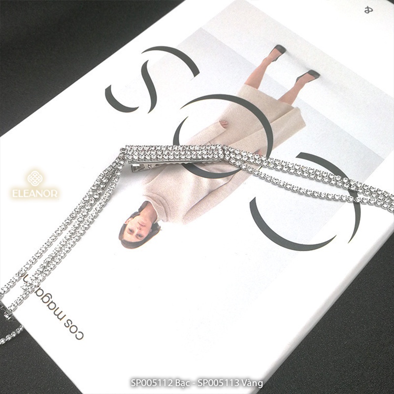 Kẹp tóc mái nữ Eleanor Accessories thiết kế tua rua đính đá phụ kiện trang sức 5112