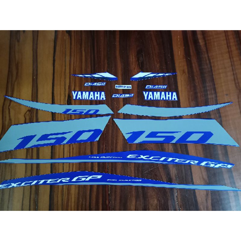 Bộ tem Exciter 150 màu xanh GP 2019 new