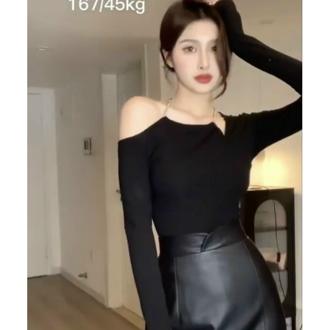 Áo phối xích tay dài thun borip đẹp