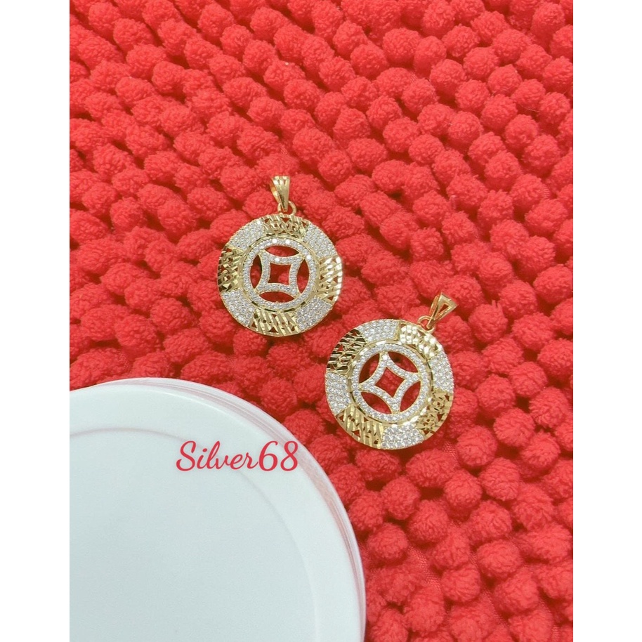 mặt dây chuyền k im t iền tài lộc kich thươc 3cm silver68