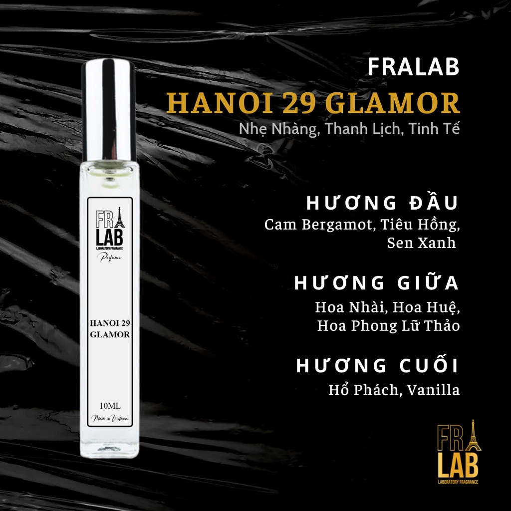 Tinh Dầu Nước Hoa Nữ Fralab Hanoi 29 Glamor Nhẹ Nhàng, Thanh Lịch, Tinh Tế Dạng Xịt - 10ml