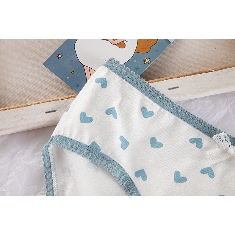 Quần lót nữ chất liệu cotton cao cấp họa tiết trái tim thấm mồ hôi 347
