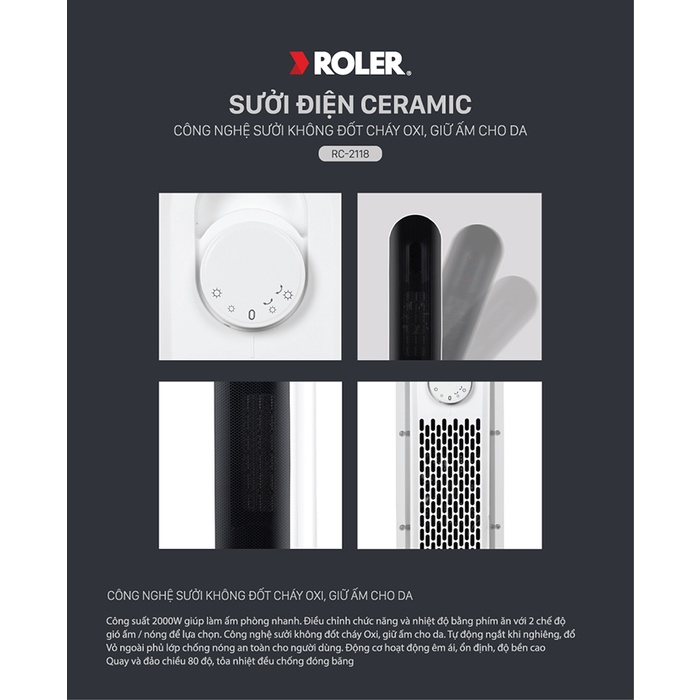 Quạt sưởi Ceramic Roler RC-2118